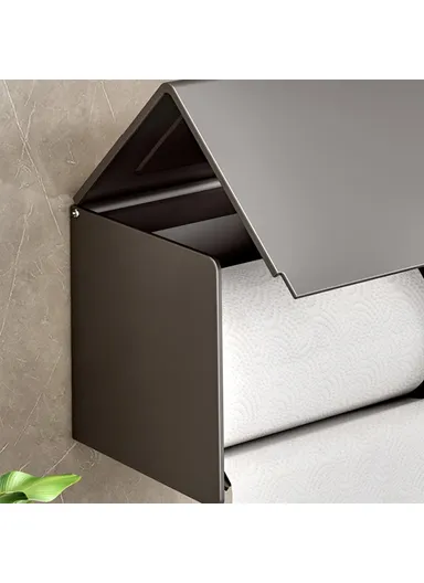 Aluminum Alloy Toilet Paper Holder Wall Mounted No Drilling Bathroom Tissue Box