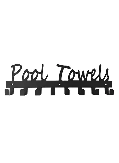 Towel Rack with 8 Hooks Wall Mounted Hanger for Bathroom Pool Shower Clothes Towels Keys Storage