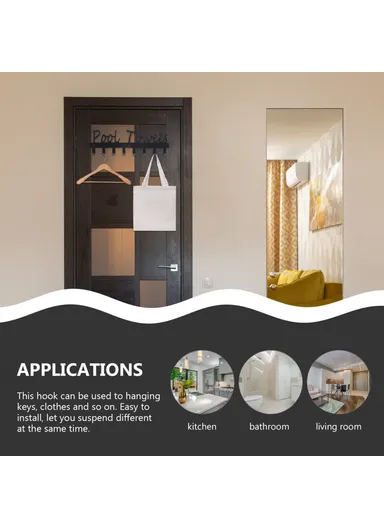 Towel Rack with 8 Hooks Wall Mounted Hanger for Bathroom Pool Shower Clothes Towels Keys Storage