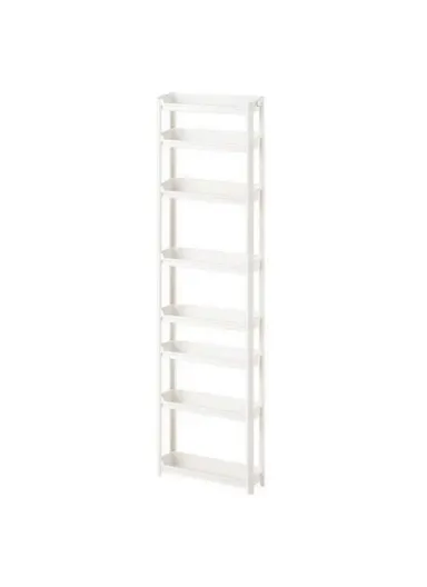 8-Tier Bathroom Door Gap Narrow Space Storage Rack 13.5cm Slim Space Saving Organizer Shelf