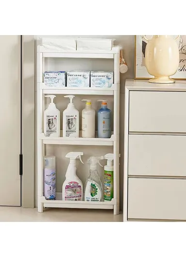 8-Tier Bathroom Door Gap Narrow Space Storage Rack 13.5cm Slim Space Saving Organizer Shelf