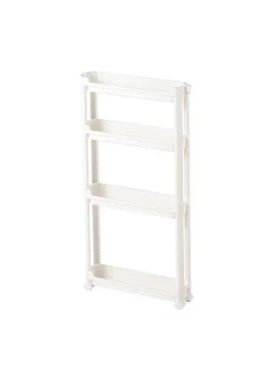 4-Tier Bathroom Door Gap Narrow Space Storage Rack 9.5cm Ultra Slim Space Saving Organizer Shelf