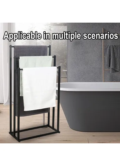 3-Tier Standing Towel Rack Bathroom Metal Towel Storage Organizer Stand - White