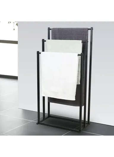 3-Tier Standing Towel Rack Bathroom Metal Towel Storage Organizer Stand - White