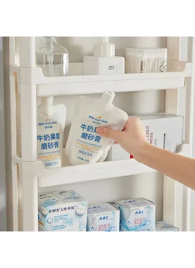 8-Tier Bathroom Door Gap Narrow Space Storage Rack 11.5cm Slim Space Saving Organizer Shelf