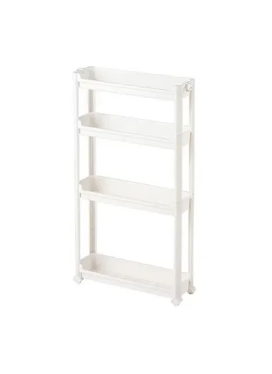 4-Tier Bathroom Door Gap Narrow Space Storage Rack 13.5cm Slim Space Saving Organizer Shelf