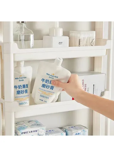 4-Tier Bathroom Door Gap Narrow Space Storage Rack 13.5cm Slim Space Saving Organizer Shelf