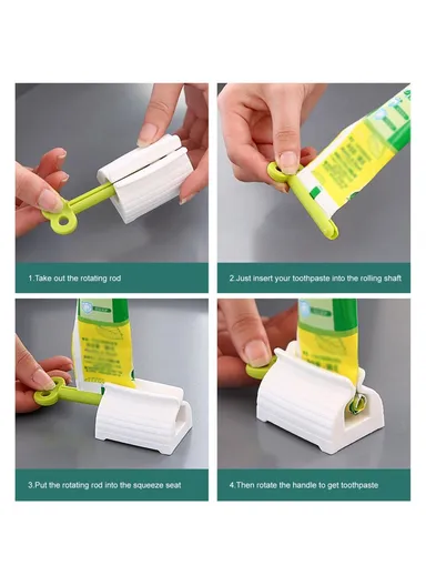 Rolling Tube Toothpaste Squeezer Vertical Toothpaste Seat Holder Stand Rotate Toothpaste Dispenser for Bathroom