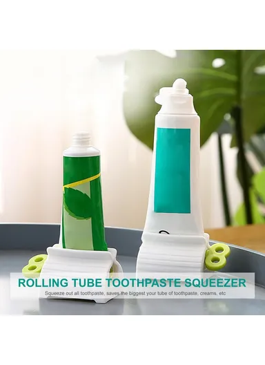Rolling Tube Toothpaste Squeezer Vertical Toothpaste Seat Holder Stand Rotate Toothpaste Dispenser for Bathroom