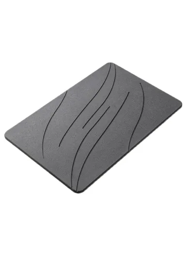 60 x 39cm Quick Dry Diatomite Bath Mat Non Slip Absorbent Bathroom Floor Mat for Shower Toilet Entrance - Style A