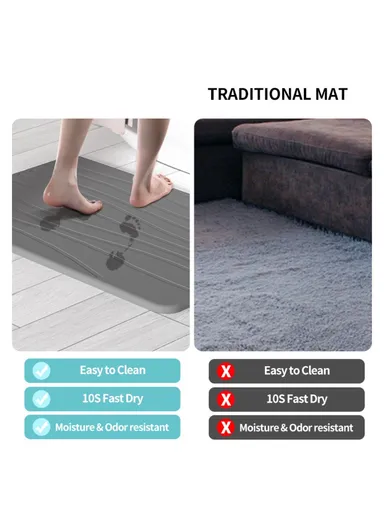 60 x 39cm Quick Dry Diatomite Bath Mat Non Slip Absorbent Bathroom Floor Mat for Shower Toilet Entrance - Style D