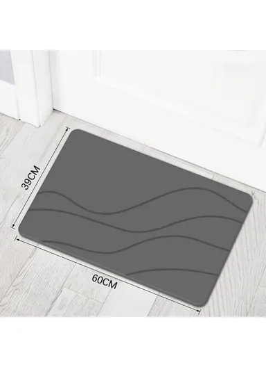 60 x 39cm Quick Dry Diatomite Bath Mat Non Slip Absorbent Bathroom Floor Mat for Shower Toilet Entrance - Style D