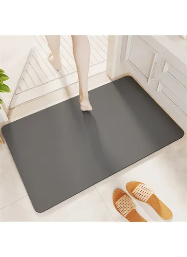 60 x 90cm Diatomite Quick Dry Bathroom Mat Absorbent Non Slip Floor Rug for Entrance - Dark Grey