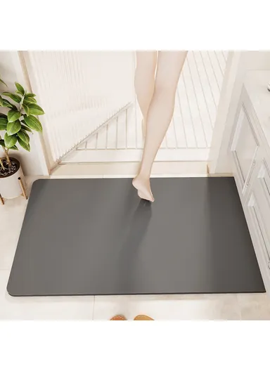 60 x 90cm Diatomite Quick Dry Bathroom Mat Absorbent Non Slip Floor Rug for Entrance - Dark Grey