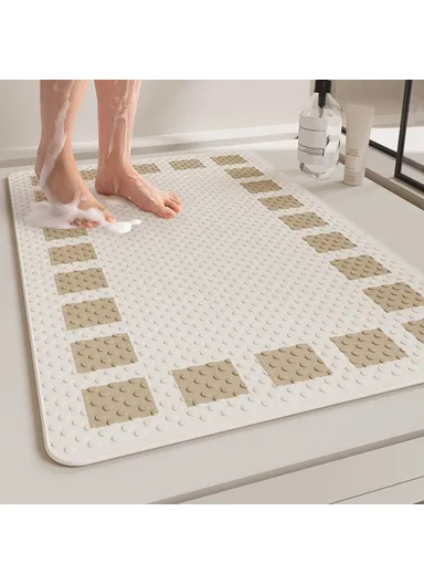 50 x 80cm For Bathtub Shower Non Slip Bath Mat Massage Dots PVC Bathroom Suction Cup Safety Pad - Green