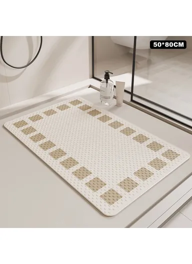 50 x 80cm For Bathtub Shower Non Slip Bath Mat Massage Dots PVC Bathroom Suction Cup Safety Pad - Coffee