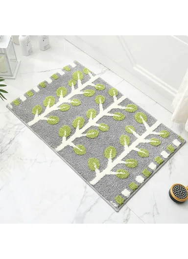 50 x 80cm Tree Pattern Faux Cashmere Rug Bathroom Carpet Water Absorbent Non Slip Floor Mat