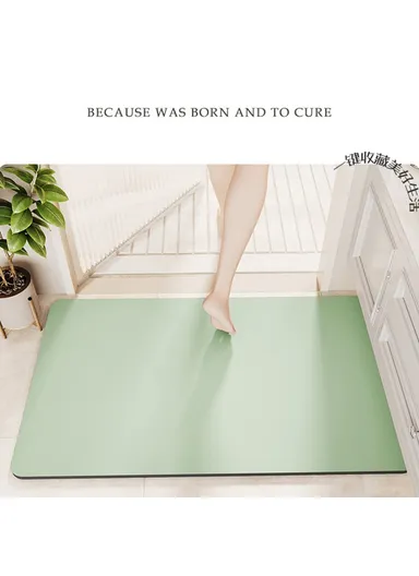 50 x 80cm Diatomite Quick Dry Bathroom Mat Absorbent Non Slip Floor Rug for Entrance - White