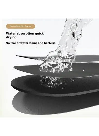 50 x 80cm Diatomite Quick Dry Bathroom Mat Absorbent Non Slip Floor Rug for Entrance - White