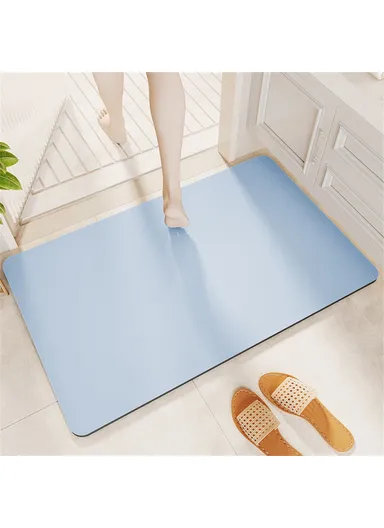 50 x 80cm Diatomite Quick Dry Bathroom Mat Absorbent Non Slip Floor Rug for Entrance - Blue