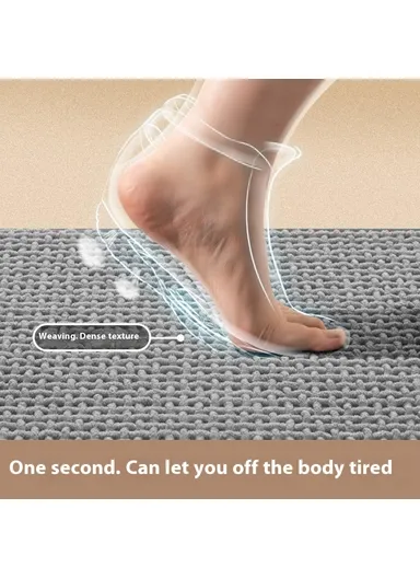 50 x 80cm Chenille Bath Mat Water Absorbent Non Slip Bathroom Rug for Doorway Entrance - Beige