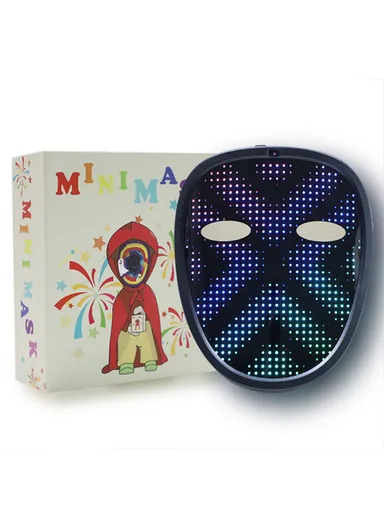 Kids LED Mask Gesture Face Changing Glowing Mask Halloween Party Carnival Dance Props