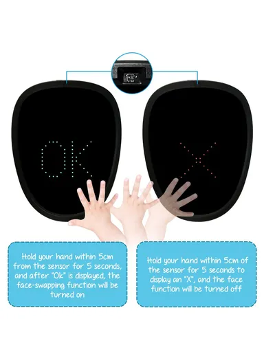 Kids LED Mask Gesture Face Changing Glowing Mask Halloween Party Carnival Dance Props