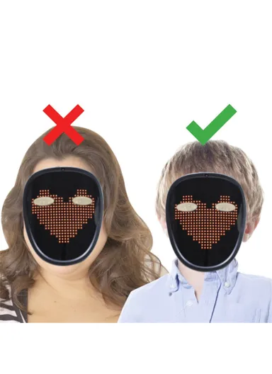 Kids LED Mask Gesture Face Changing Glowing Mask Halloween Party Carnival Dance Props