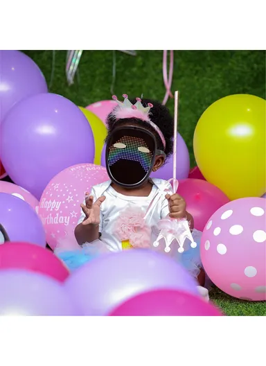 Kids LED Mask Gesture Face Changing Glowing Mask Halloween Party Carnival Dance Props