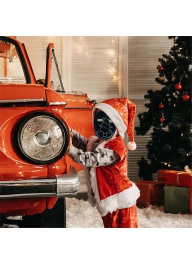 Kids LED Mask Gesture Face Changing Glowing Mask Halloween Party Carnival Dance Props