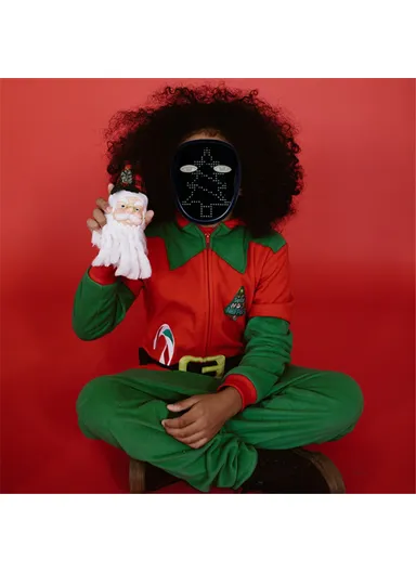 Kids LED Mask Gesture Face Changing Glowing Mask Halloween Party Carnival Dance Props