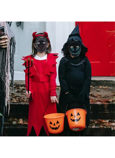 Kids LED Mask Gesture Face Changing Glowing Mask Halloween Party Carnival Dance Props