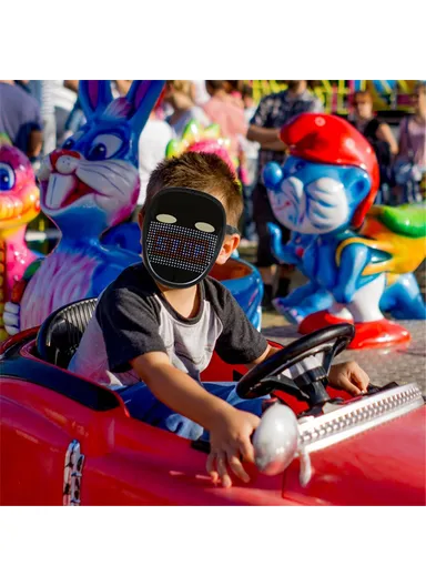 Kids LED Mask Gesture Face Changing Glowing Mask Halloween Party Carnival Dance Props