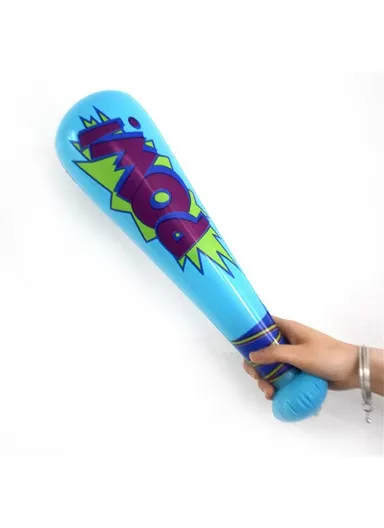 40cm Inflatable Baseball Bat Balloon Baseball Party Supplies POW Letter PVC Sports Theme Toy - Sky Blue
