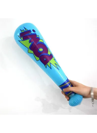 40cm Inflatable Baseball Bat Balloon Baseball Party Supplies POW Letter PVC Sports Theme Toy - Sky Blue