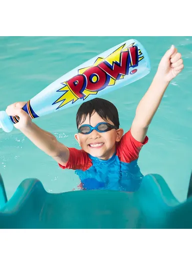 40cm Inflatable Baseball Bat Balloon Baseball Party Supplies POW Letter PVC Sports Theme Toy - Blue