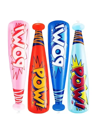 40cm Inflatable Baseball Bat Balloon Baseball Party Supplies POW Letter PVC Sports Theme Toy - Orange
