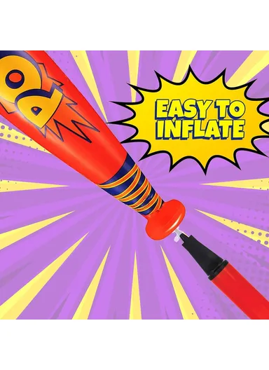 40cm Inflatable Baseball Bat Balloon Baseball Party Supplies POW Letter PVC Sports Theme Toy - Red