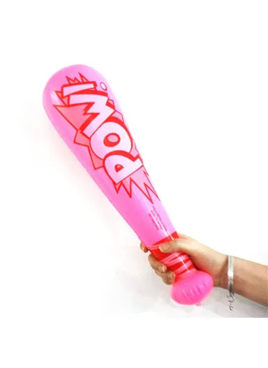 40cm Inflatable Baseball Bat Balloon Baseball Party Supplies POW Letter PVC Sports Theme Toy - Pink