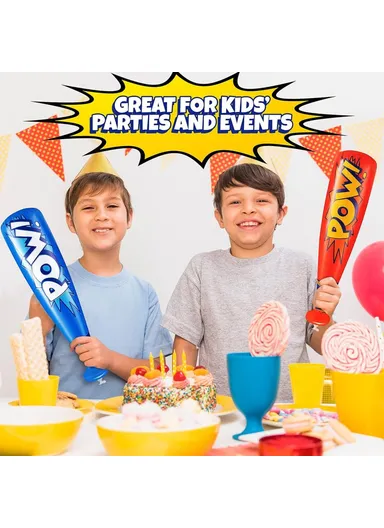 40cm Inflatable Baseball Bat Balloon Baseball Party Supplies POW Letter PVC Sports Theme Toy - Pink