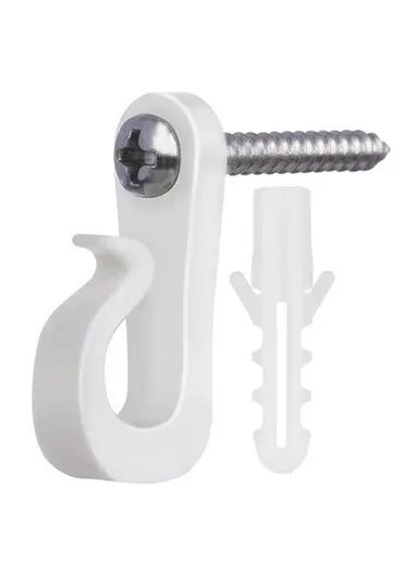 10-Pack Outdoor Hanging Plant Hooks for String Lights - Heavy-Duty Screw-In Expansion Anchors - White