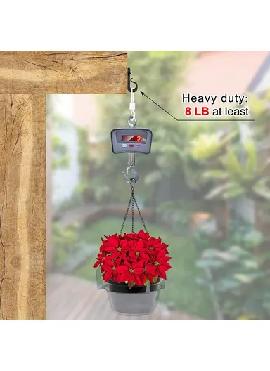 10-Pack Outdoor Hanging Plant Hooks for String Lights - Heavy-Duty Screw-In Expansion Anchors - White