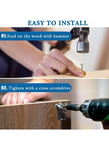 10-Pack Outdoor Hanging Plant Hooks for String Lights - Heavy-Duty Screw-In Expansion Anchors - White