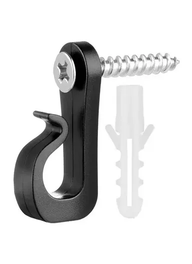 10-Pack Outdoor Hanging Plant Hooks for String Lights - Heavy-Duty Screw-In Expansion Anchors - Black