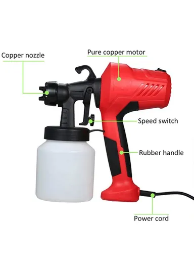 Paint Sprayer 400W Spray Gun 1000ml / s Electric Paint Gun with Adjustable Nozzle and Container for House Painting, Furniture, Fence, Cabinet HJ06 - Blue / EU Plug