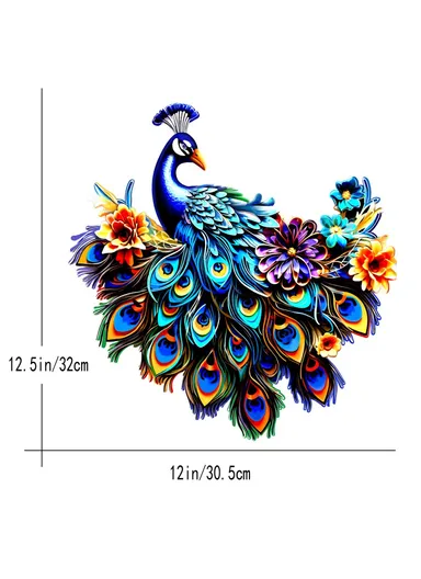 Iron Peacock Bird Home Wall Decor Hanging Sculpture Household Ornament YY0828 - Blue