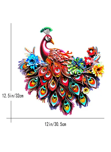 Iron Peacock Bird Home Wall Decor Hanging Sculpture Household Ornament YY0828 - Red