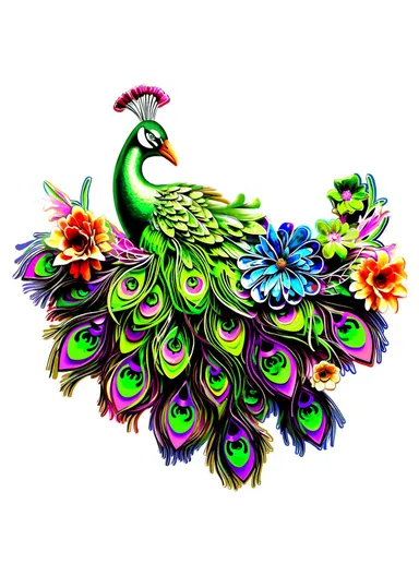 Iron Peacock Bird Home Wall Decor Hanging Sculpture Household Ornament YY0828 - Green