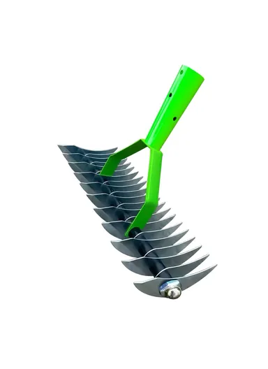 Stainless Steel + Alloy Steel Garden Lawn Rake with Curved Tines