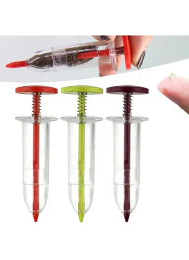 Seeds Dispenser Handheld Seed Planter Sowing Seeder Mini Hand Spreader, 10x3x3cm - Coffee